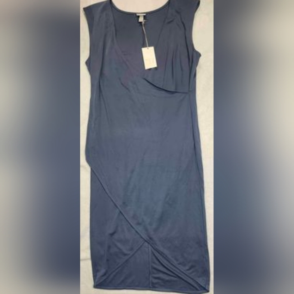 Womens Sz M NWT A New Day Pullover Blue Sleeveless Deep V-Neck Dress - Picture 2 of 7